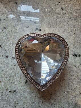 Crystal Heart Decorative Box - Clear Crystal Trim ***please read description
